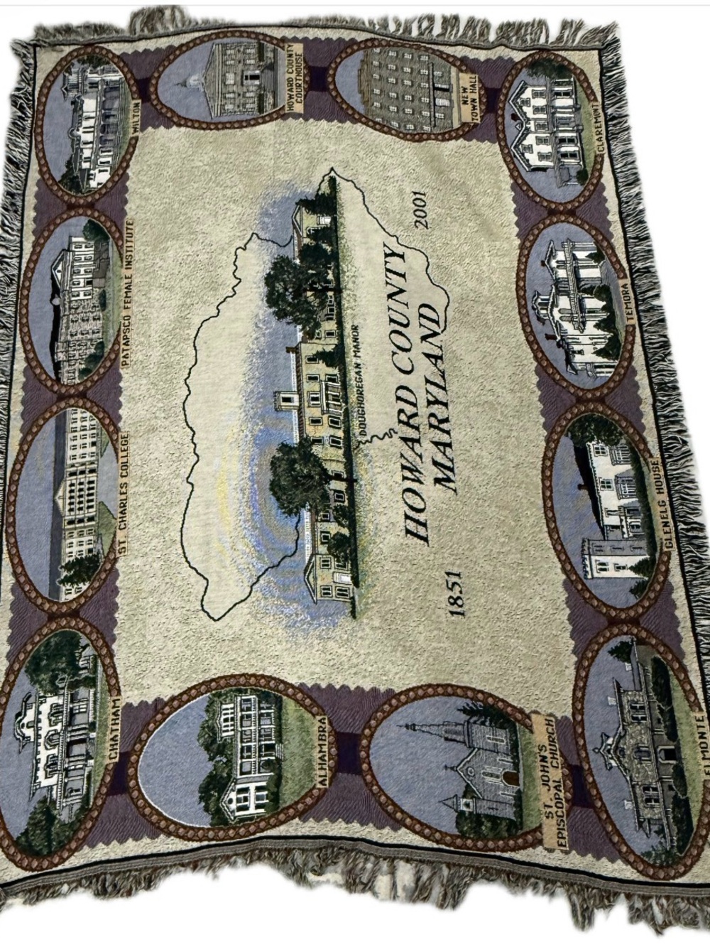 Howard County Maryland Decorative Woven Throw Blanket